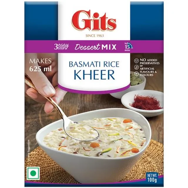 Gits Dessert Mix - Basmati Rice Kheer, 100 g Carton-1.webp